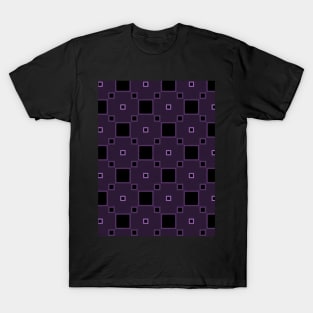 Big and small squares on purple T-Shirt